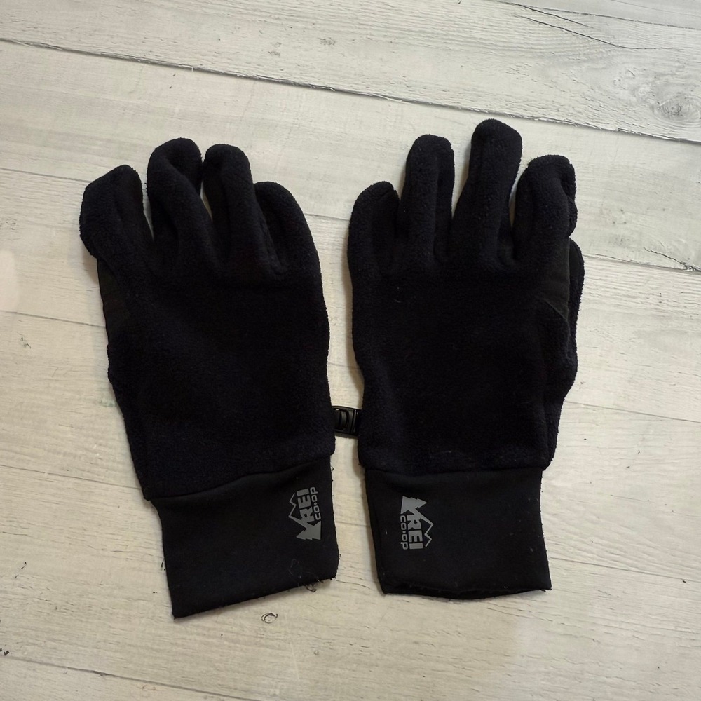 Rei black fleece gloves men's‎ small